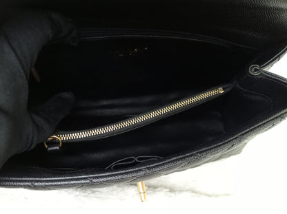 Chanel Coco Handle Medium Caviar Black Handle Lizard GHW #23