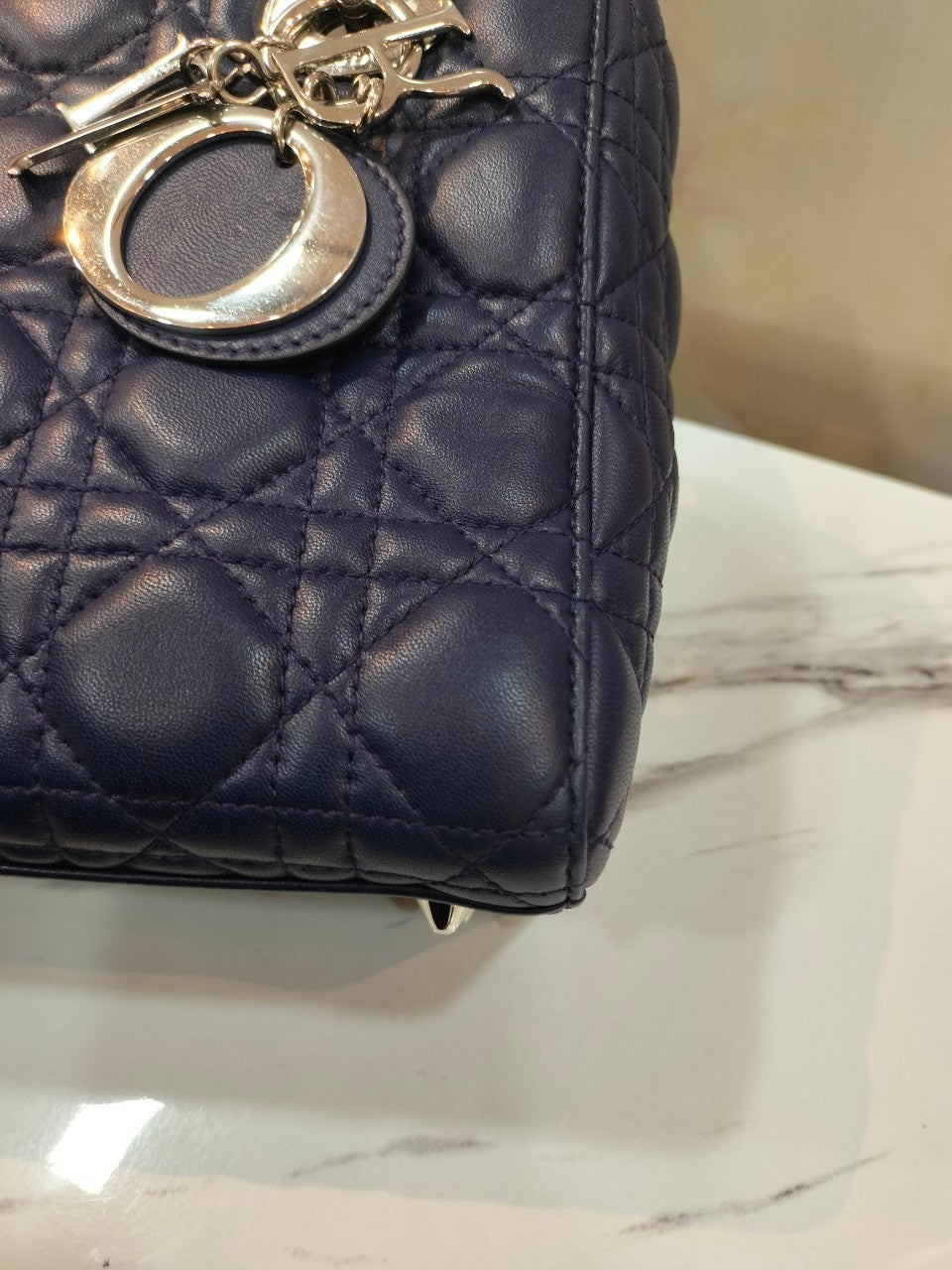 Lady Dior Small Lamb Navy SHW 2016