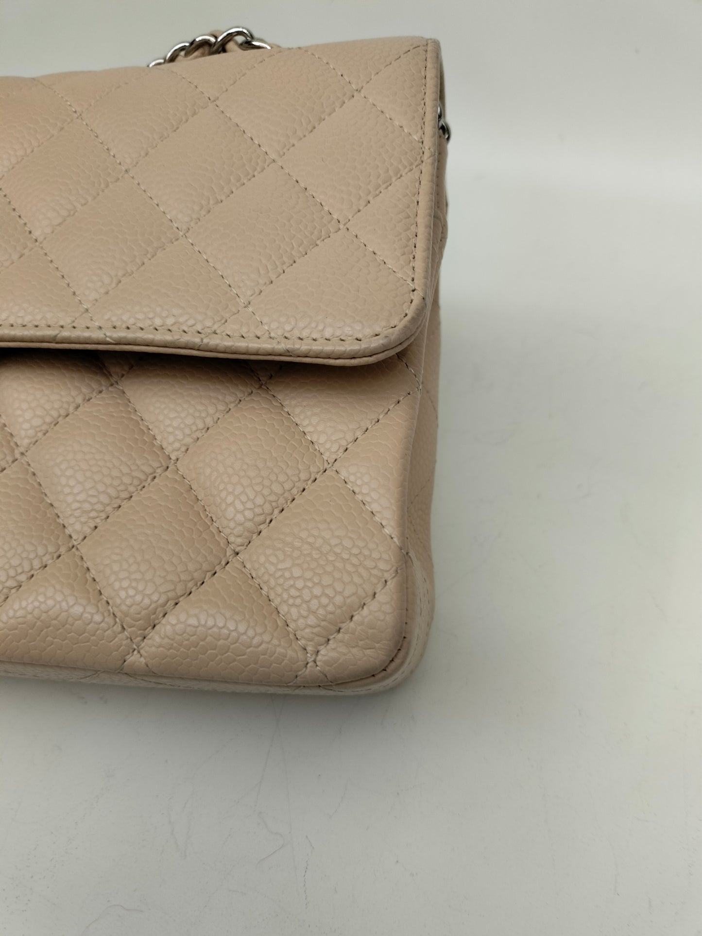 Chanel Medium Caviar Beige SHW DF #13