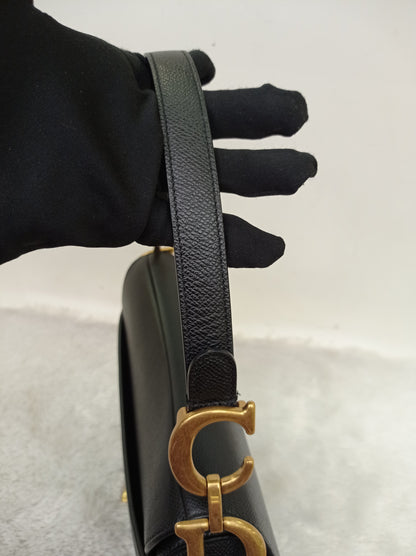 Dior Saddle Medium Grained Black GHW 2021