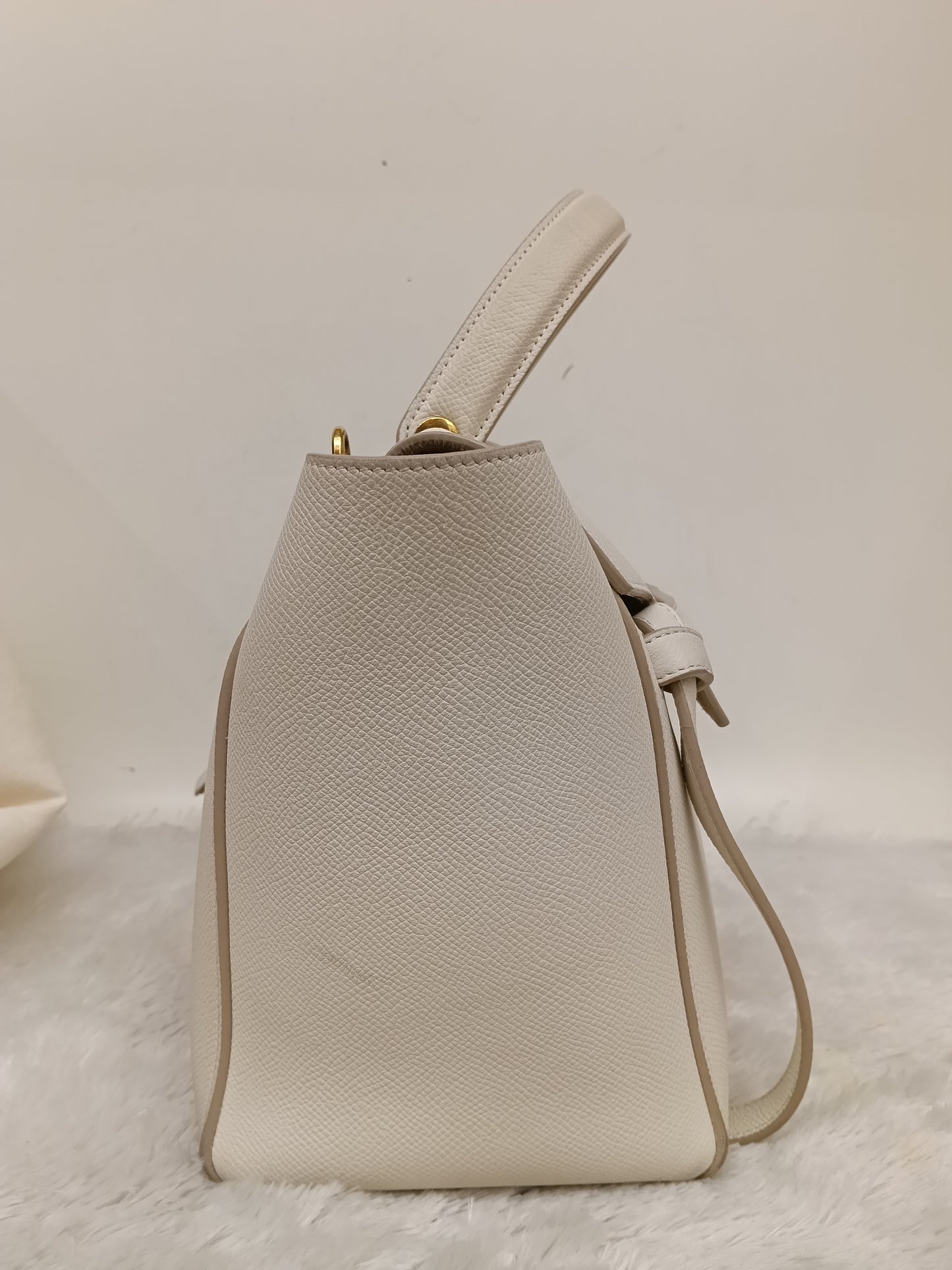 Celine Micro Belt Grained White GHW 2017