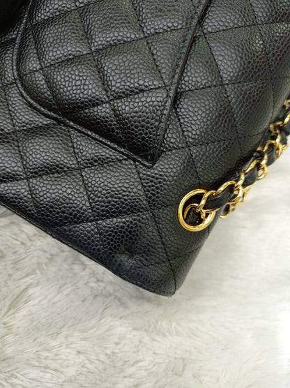 Chanel Medium Caviar Black GHW DF (CHIP)