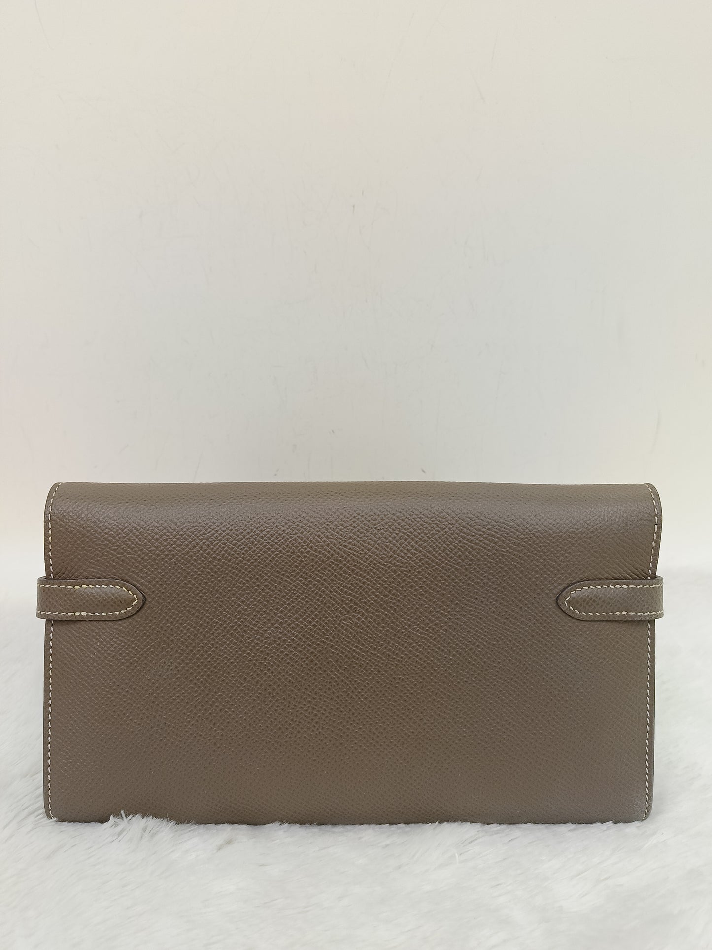 Hermes Kelly Wallet Epsom Etoupe GHW #D