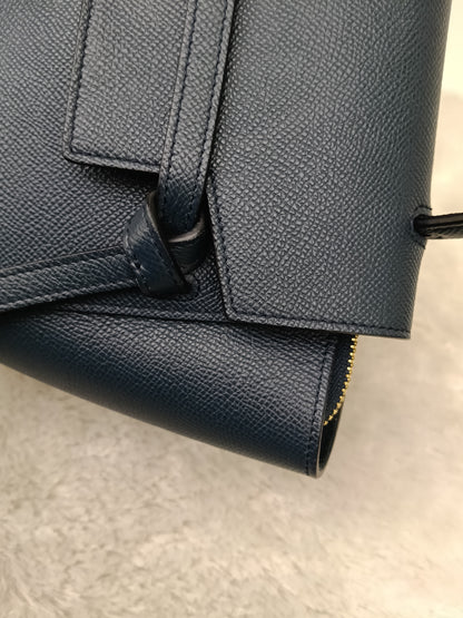 Celine Nano Belt Grained Abyss Blue GHW 2018