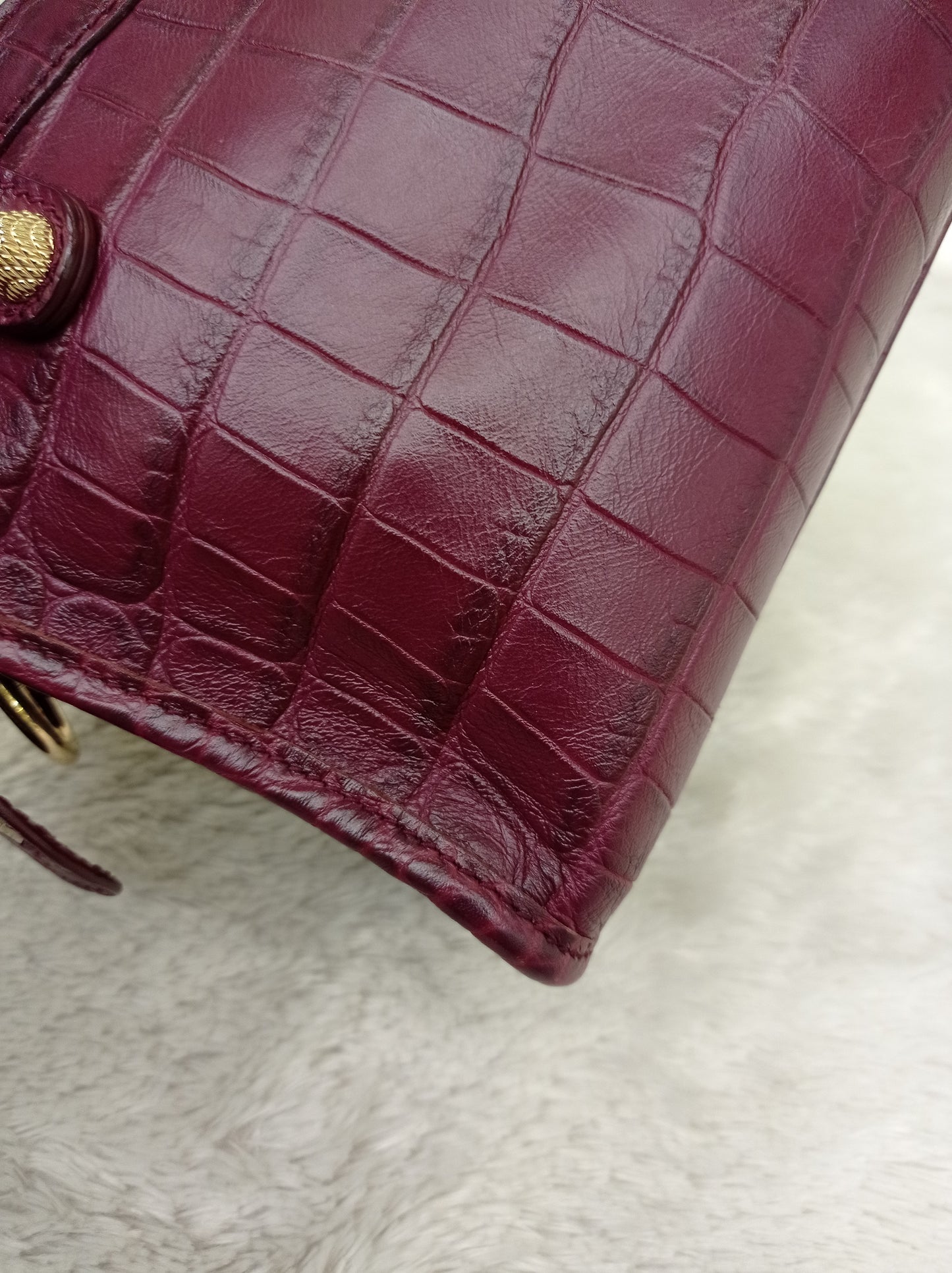 Balenciaga Mini City Giant Croco Burgundy GHW 2016