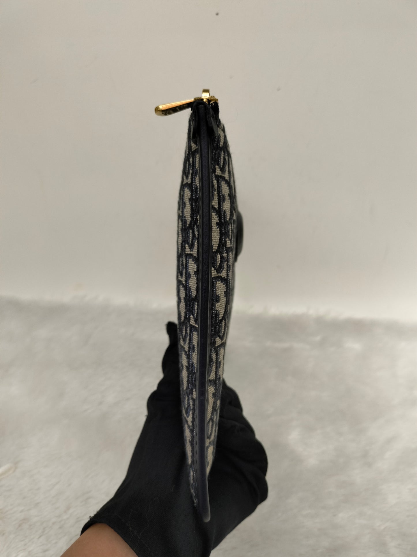 Dior Clutch Logogram Jacquard Oblique Navy GHW 2019