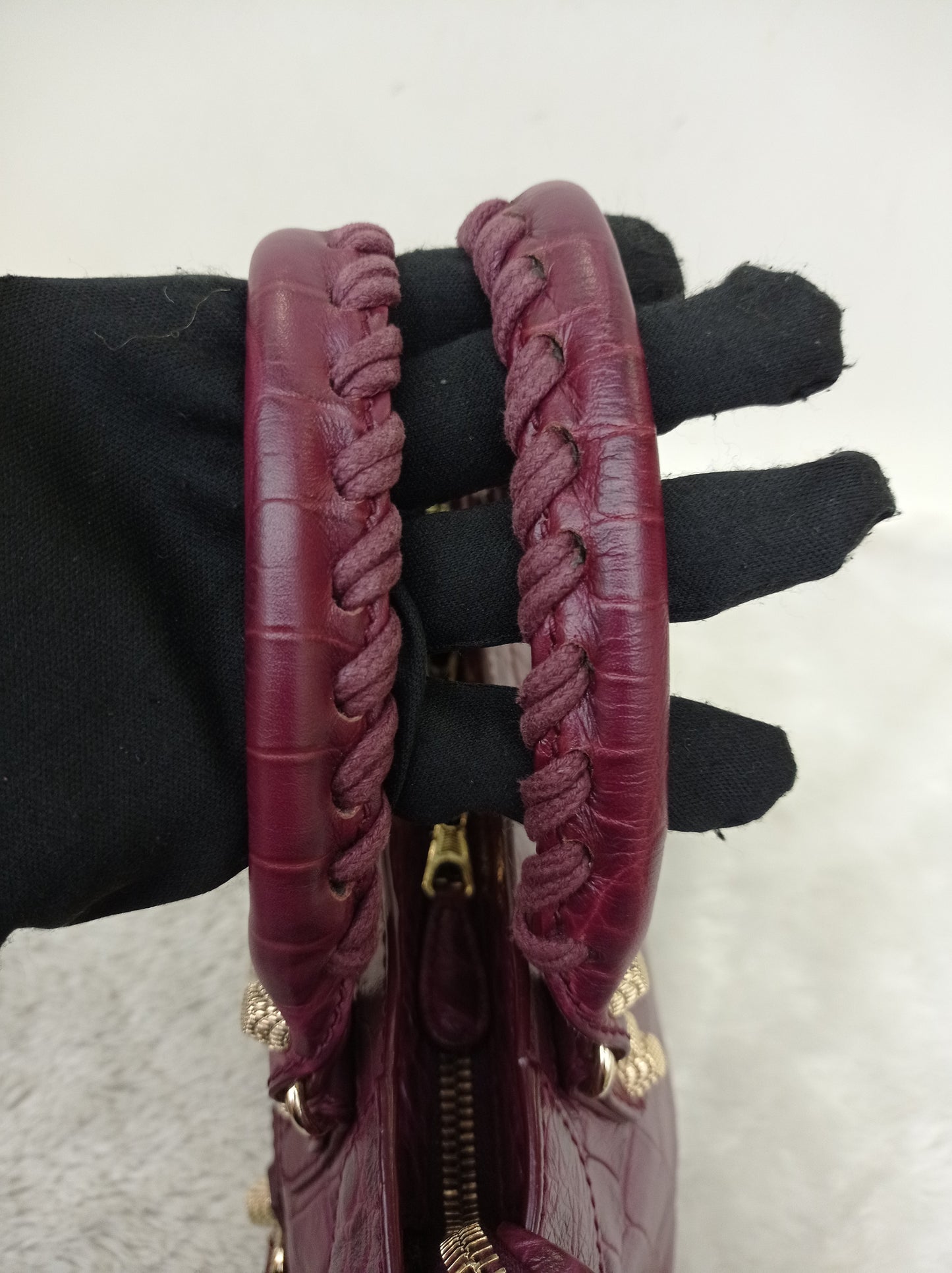 Balenciaga Mini City Giant Croco Burgundy GHW 2016