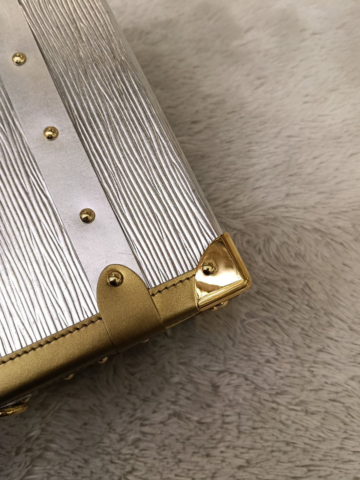 LV Petite Malle Epi Metallic Silver Gold 2017