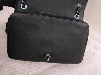 Chanel Day Trip Flap Calfskin Black RHW #22