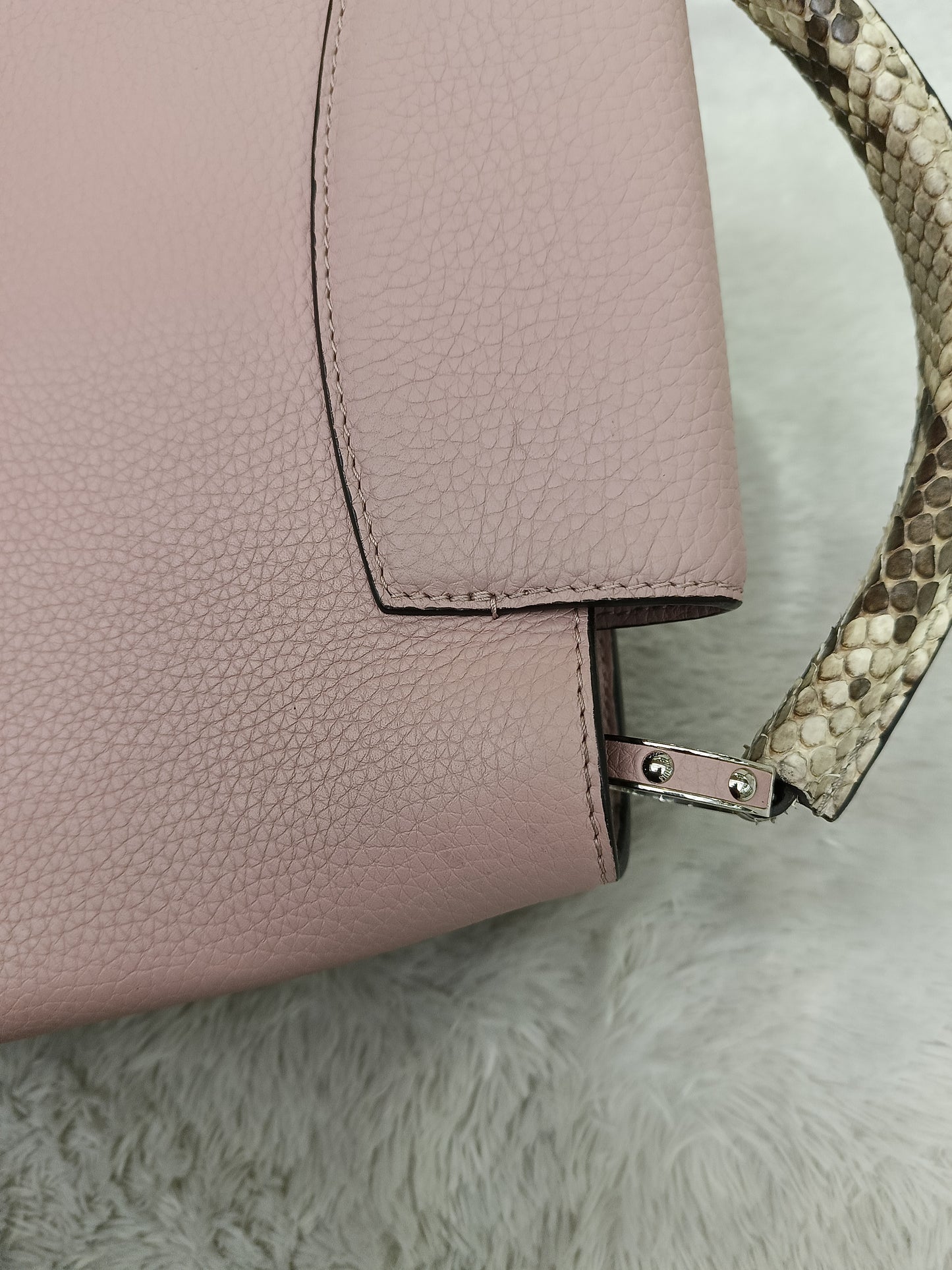 LV Capucines BB Taurillon Magnolia Handle Python 2016