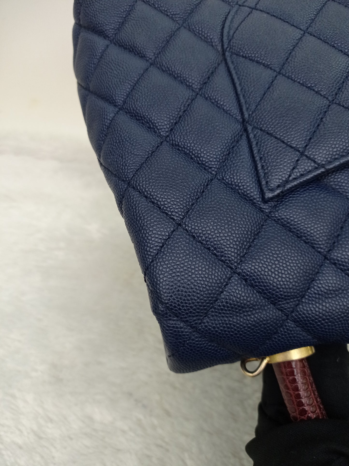 Chanel Coco Handle Medium Caviar Blue Handle Lizard GHW #24