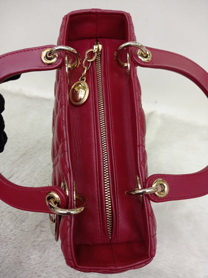 Lady Dior Medium Lamb Wine GHW 2017