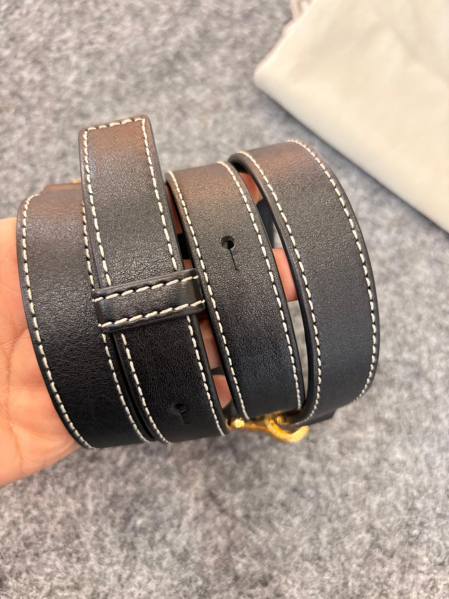 Loewe Puzzle Small Grained Navy Black GHW 2018