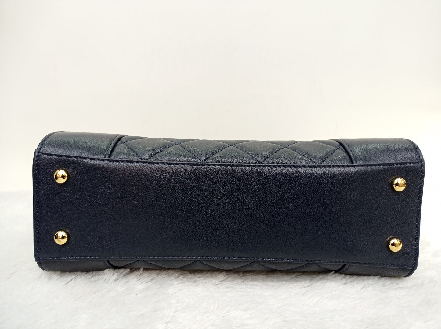 Chanel Mademoiselle Tote Calfskin Navy Blue GHW #23