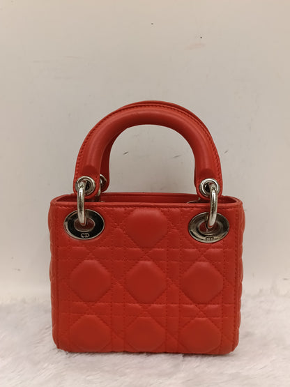 Lady Dior Micro Lamb Red SHW 2017