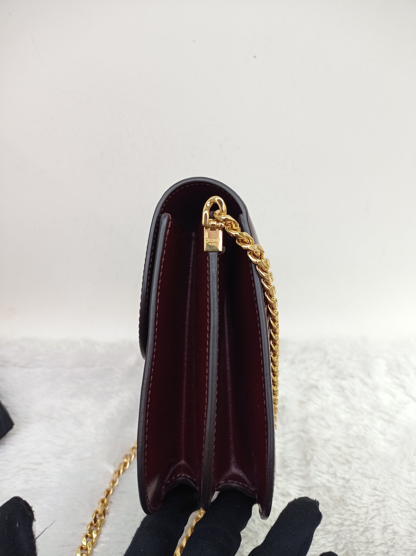 Celine Triomphe College Calfskin Dark Burgundy GHW 2023