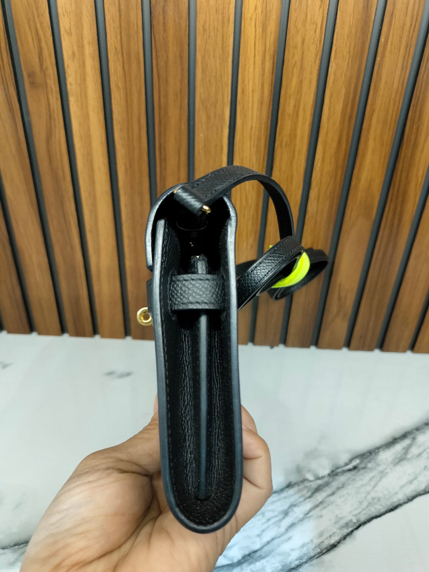 Hermes Kelly To Go Epsom Black GHW #B