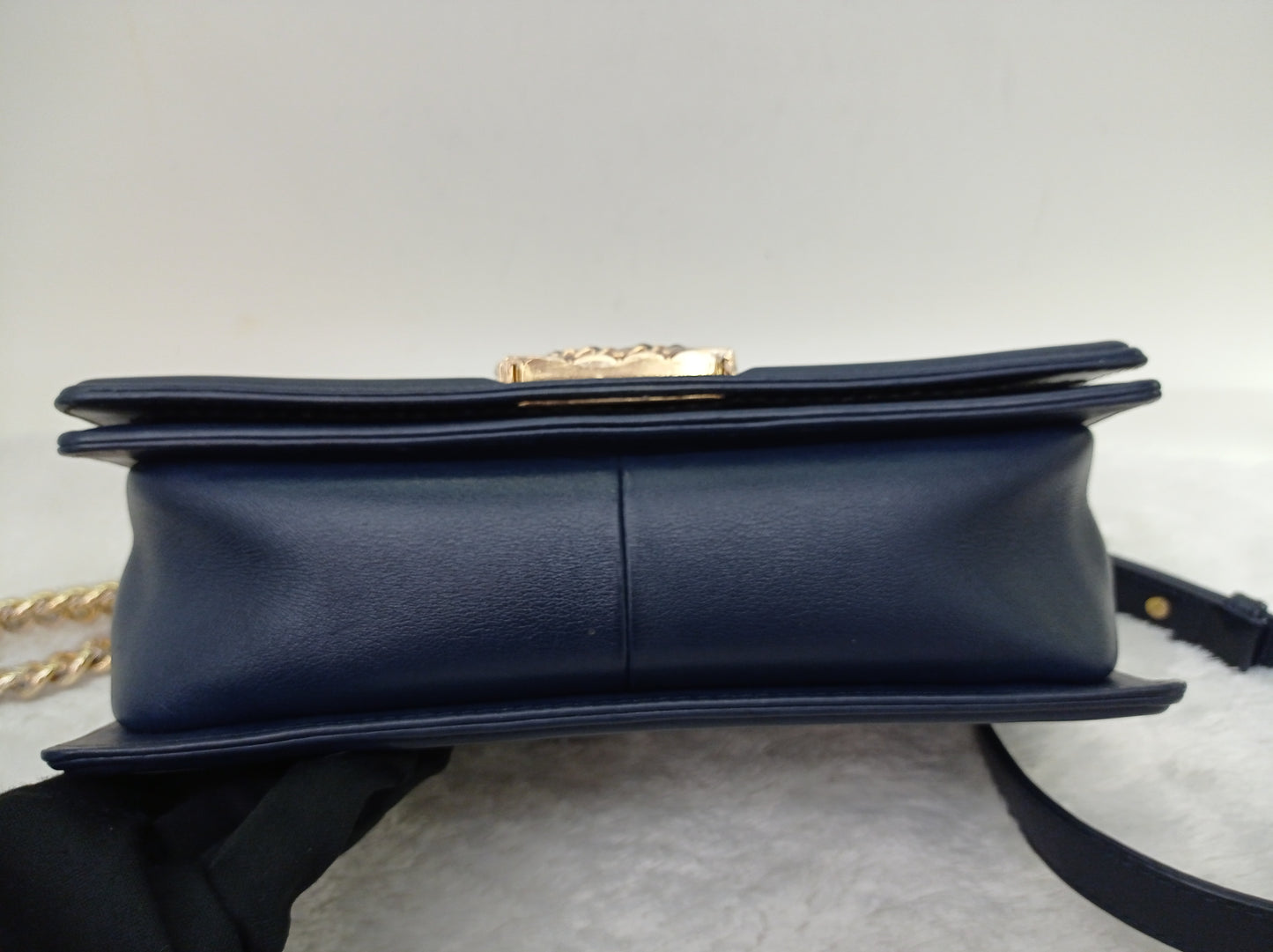 Chanel Boy 25 Round Chain Calfskin Navy Blue GHW #29