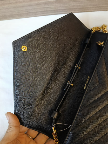 YsL WOC 22 Matelasse Monogramme Grained Black GHW 2018