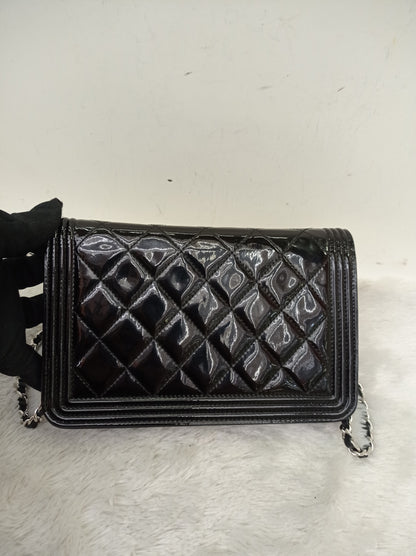 Chanel WOC Boy Patent Black SHW #20