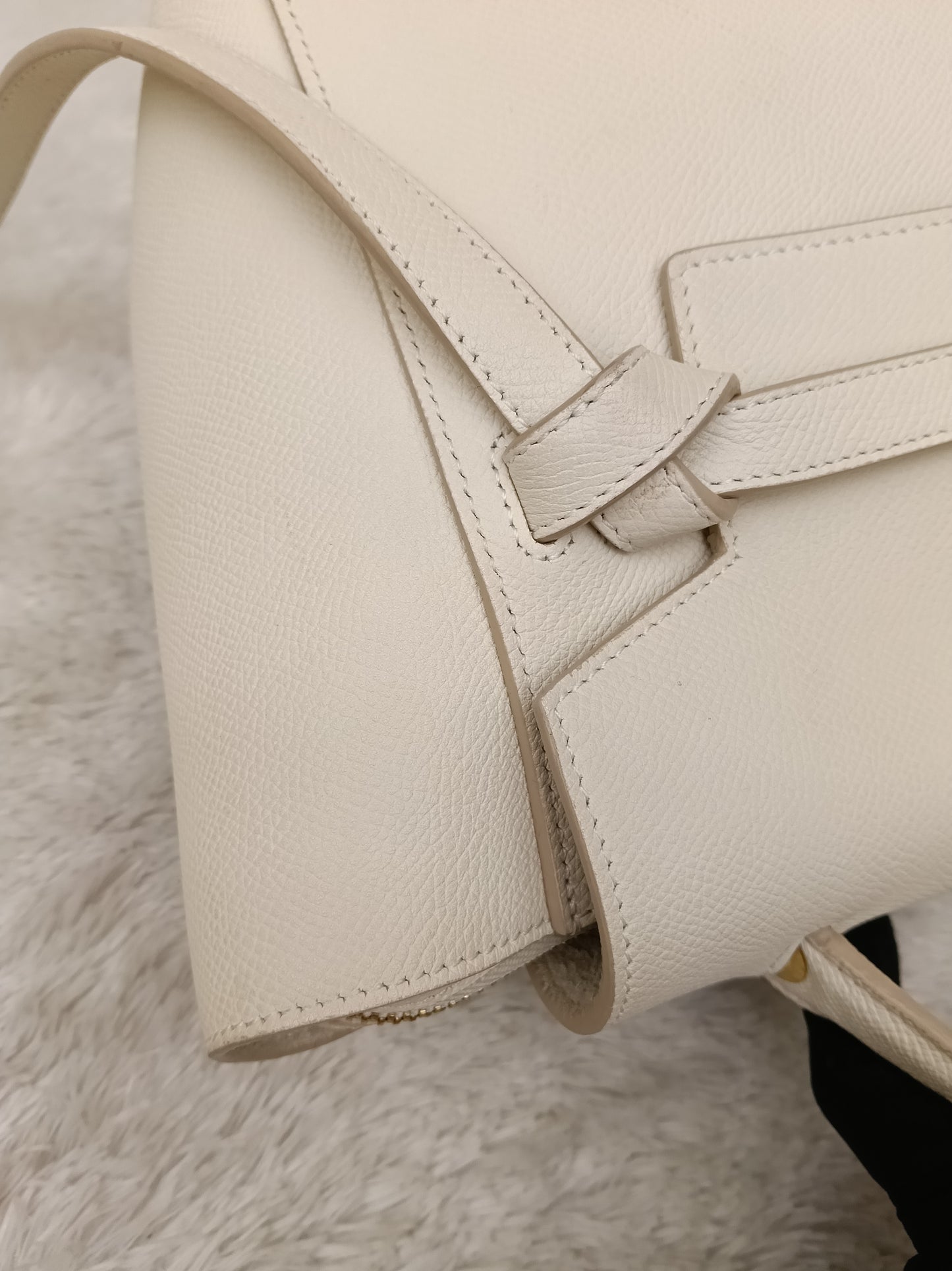 Celine Micro Belt Grained White GHW 2017