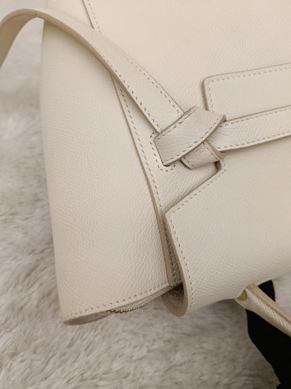 Celine Micro Belt Grained White GHW 2017