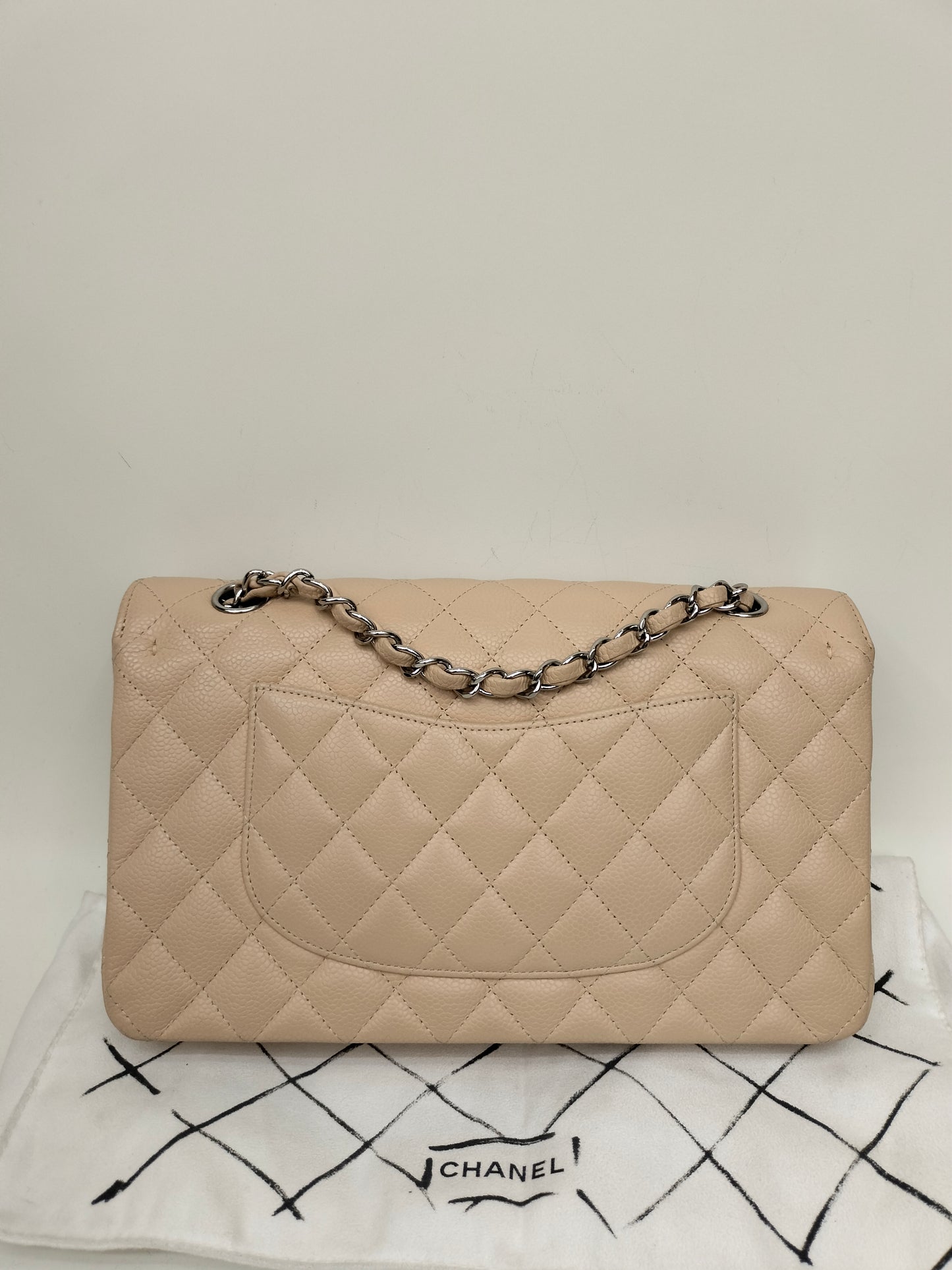 Chanel Medium Caviar Beige SHW DF #13