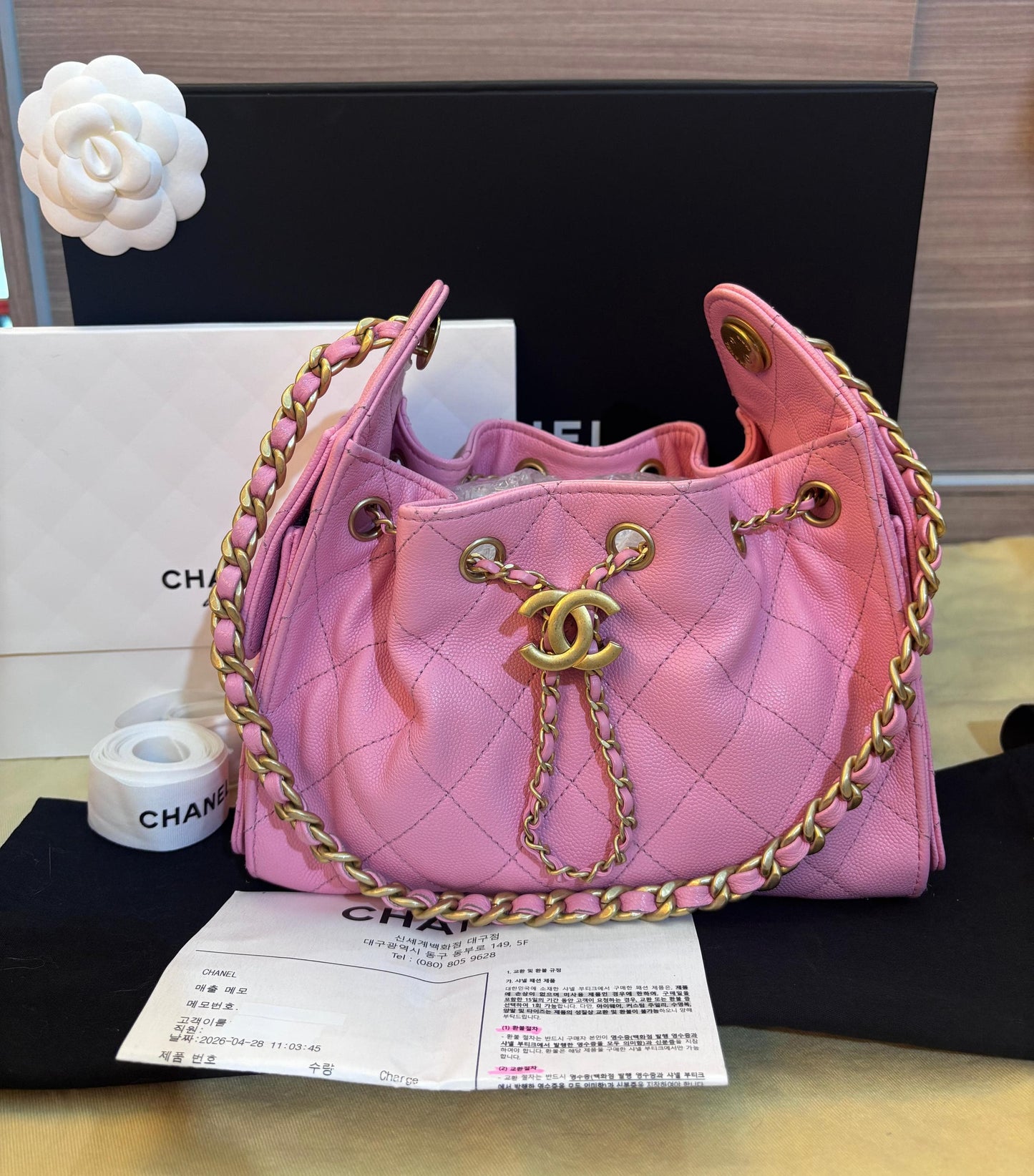 Chanel C25 Mini Caviar Pink Barbie GHW (CHIP)