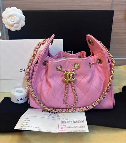 Chanel C25 Mini Caviar Pink Barbie GHW (CHIP)