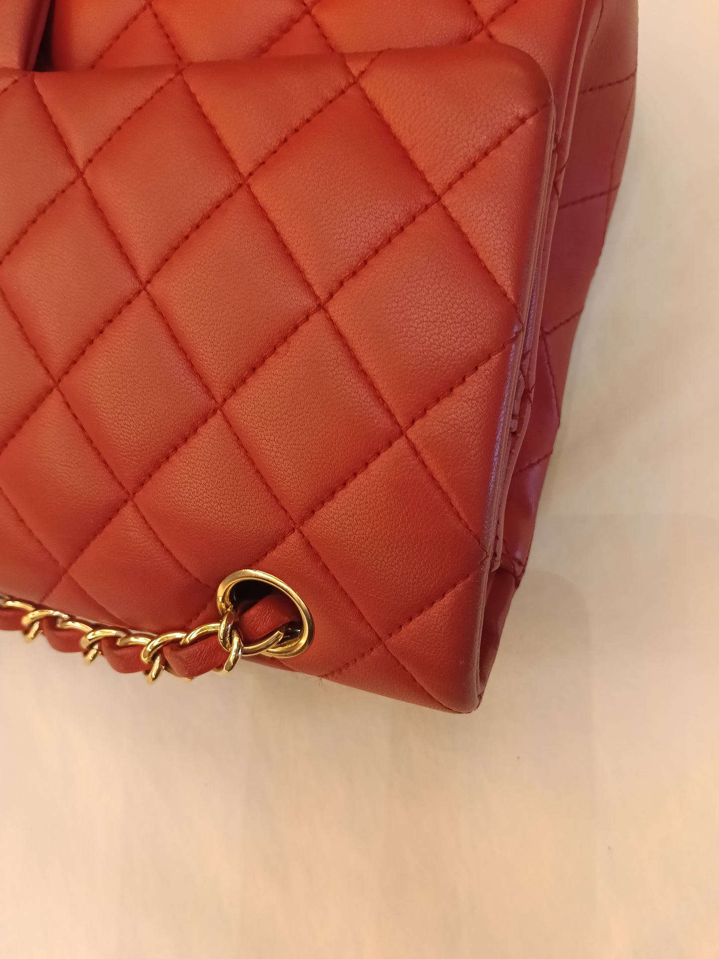 Chanel Medium Lamb Red GHW DF #22