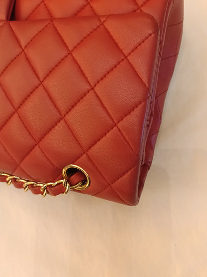 Chanel Medium Lamb Red GHW DF #22