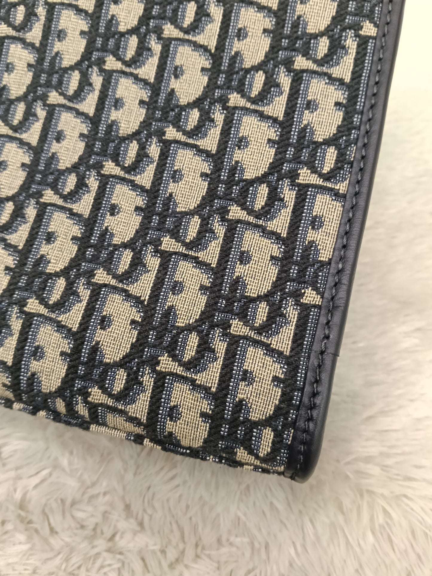 Dior Pouch Clutch Montaigne Oblique Navy GHW 2023
