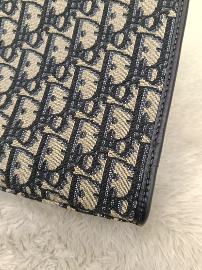 Dior Pouch Clutch Montaigne Oblique Navy GHW 2023