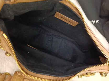 Balenciaga Le Cagole XS Croco Embossed Nude RGHW 2023