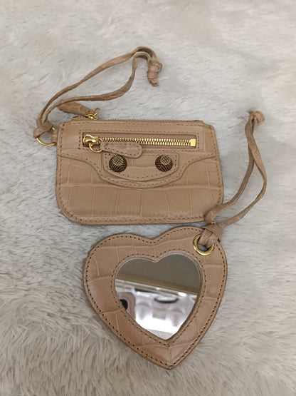 Balenciaga Le Cagole XS Croco Embossed Nude RGHW 2023