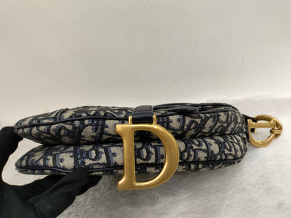Dior Saddle Medium Oblique Navy GHW 2023