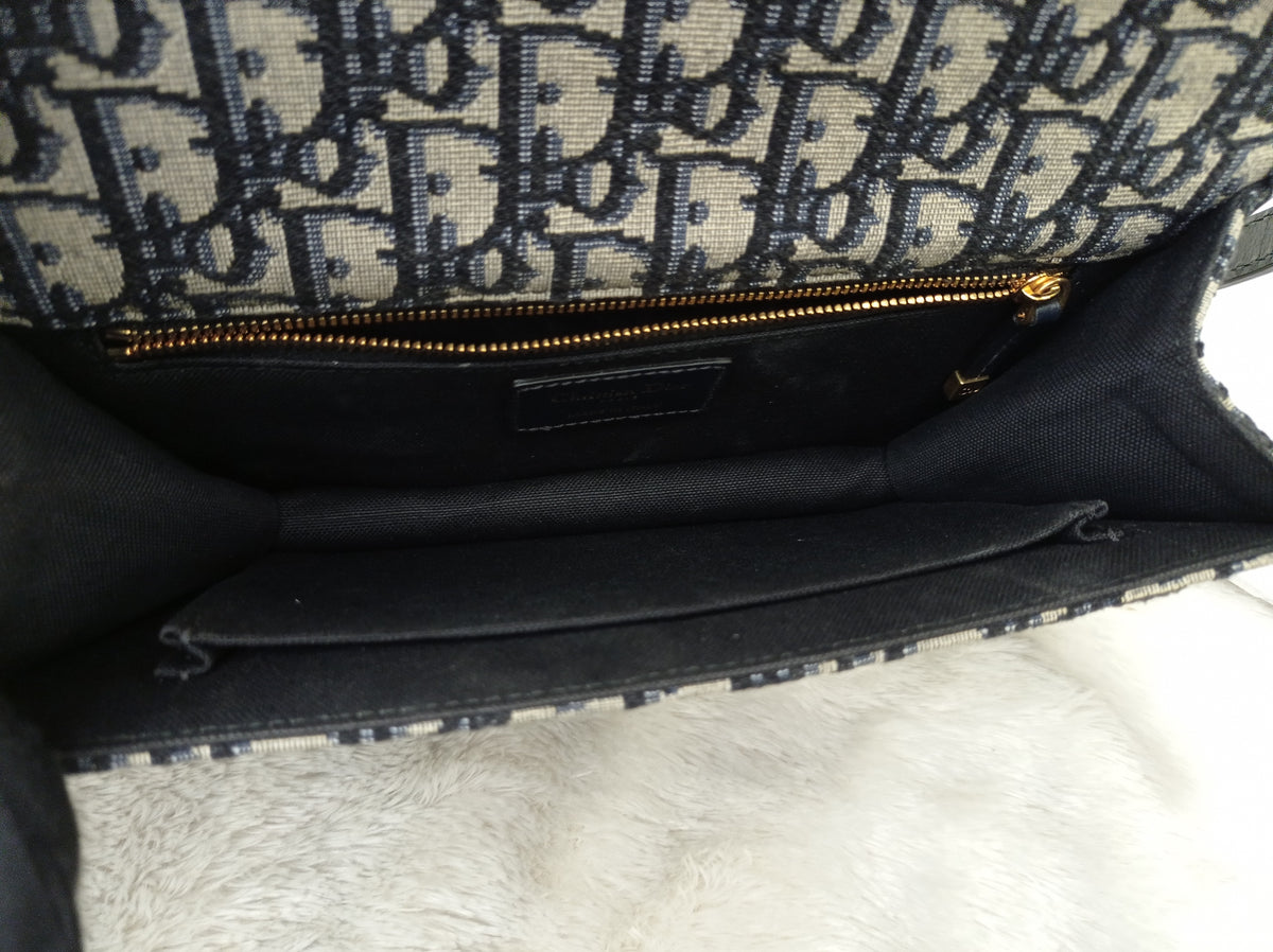 Dior Montaigne 30 Chain Flap Oblique Navy GHW 2020