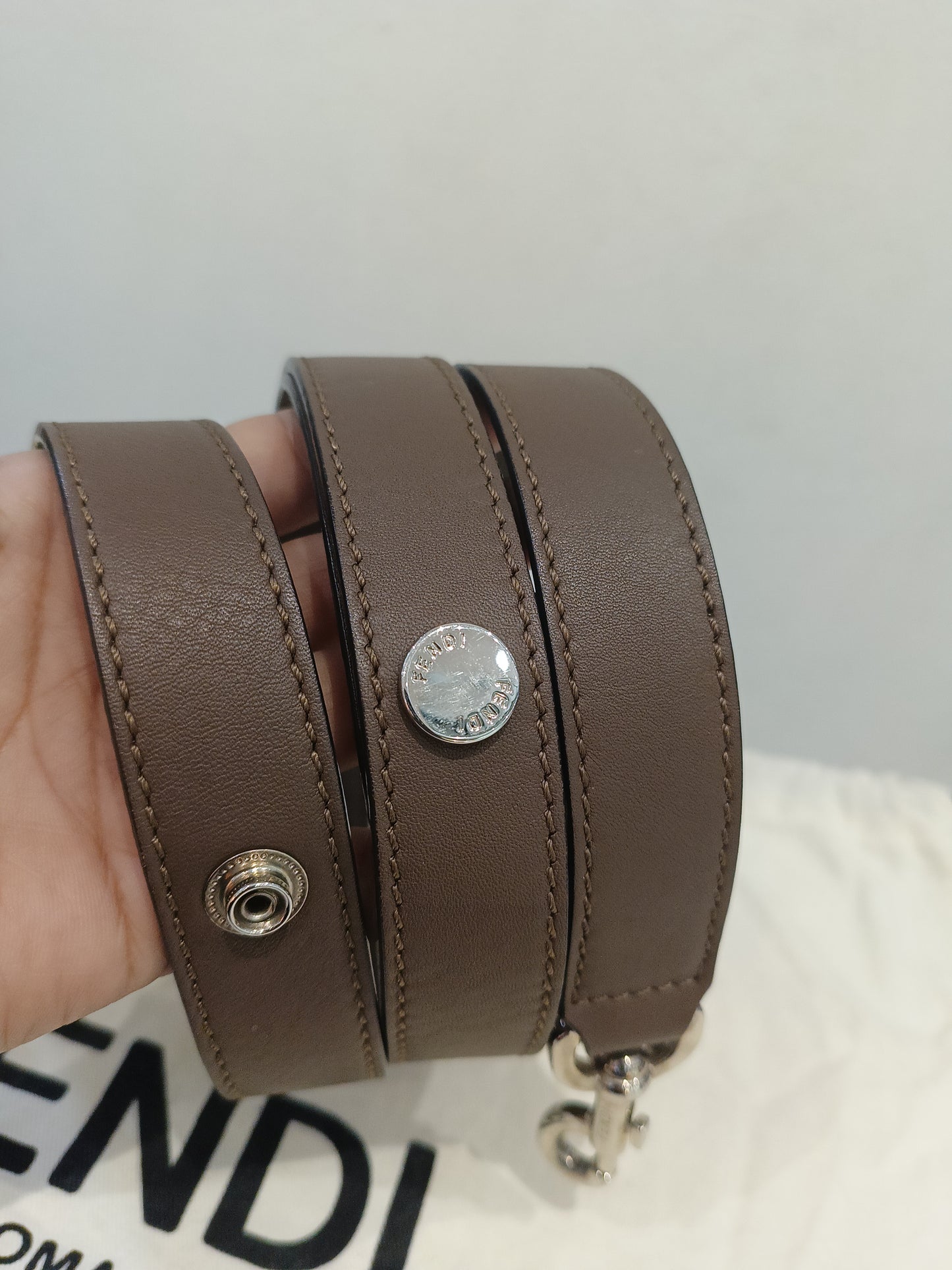 Fendi BTW Medium FF Handle Maya Brown SHW 2018