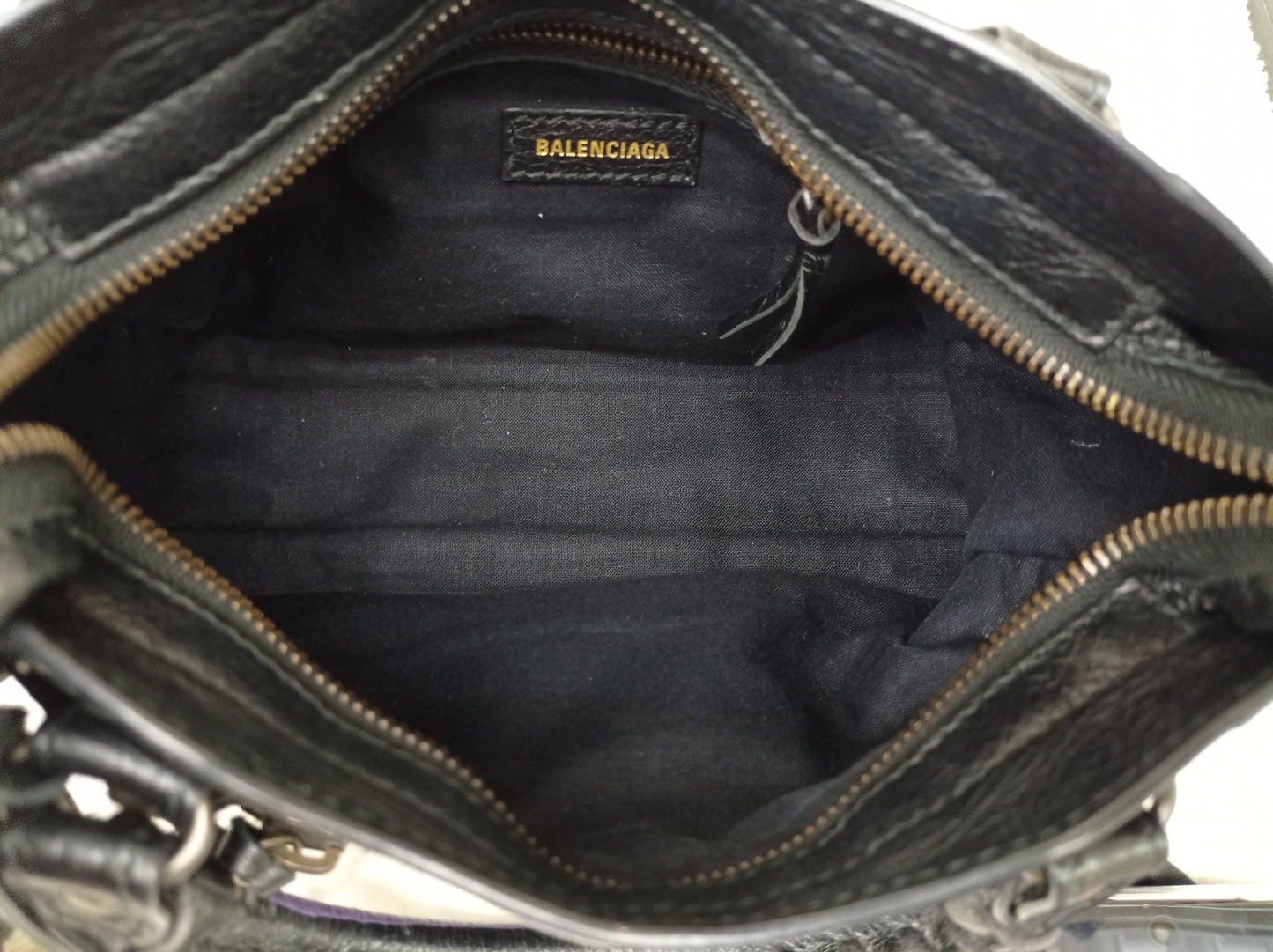 Balenciaga Mini City Classic Graffiti Black Bleu Violet RGHW 2018
