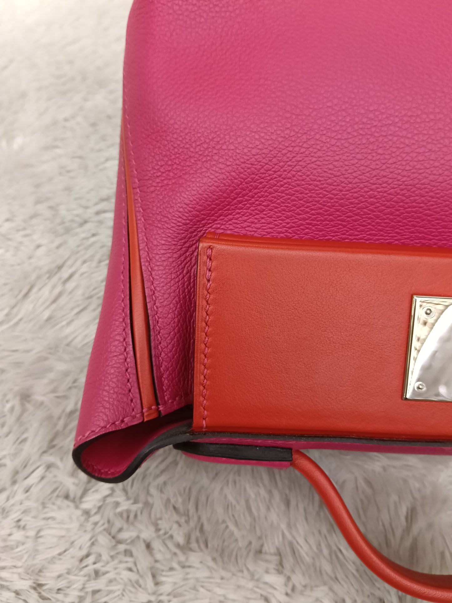 Hermes 2424 Mini Evercolour Swift Rose Mexico Rouge De Coeur PHW #Z