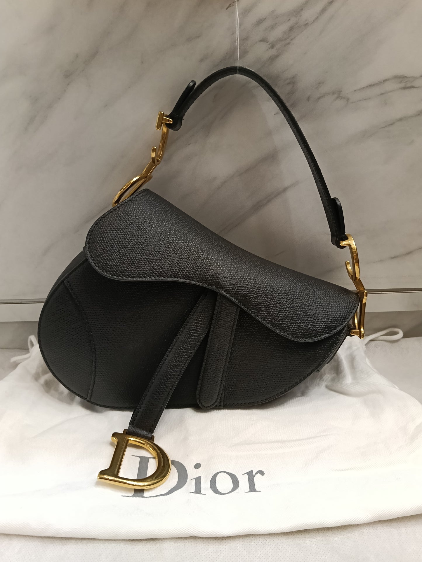 Dior Saddle Mini Grained Black GHW 2019