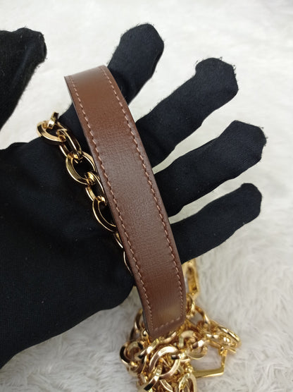 Gucci Top Handle Horsebit Medium Brown GHW