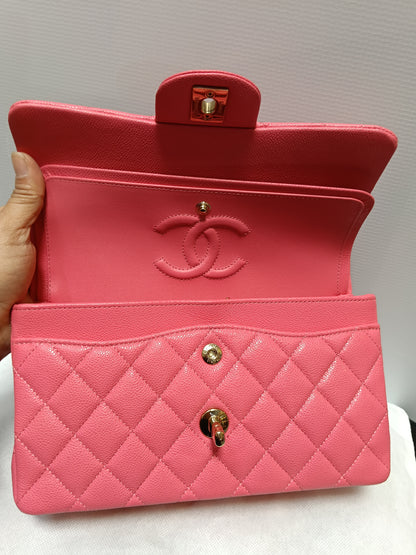 Chanel Small Caviar Pink GHW DF (CHIP)