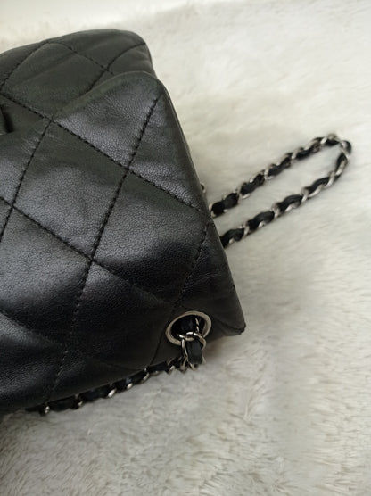 Chanel Accordion Flap Mini Lamb Black SHW #18