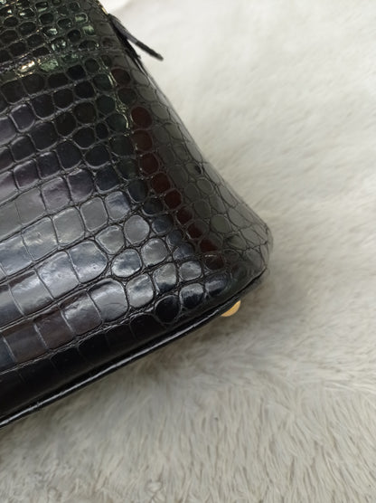 Bolide 27 Croco Porosus Black GHW #W circle