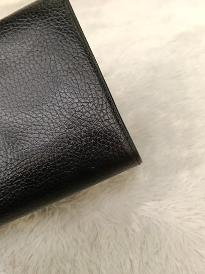 Gianni Versace Medusa Trifold Wallet Grained Black GHW