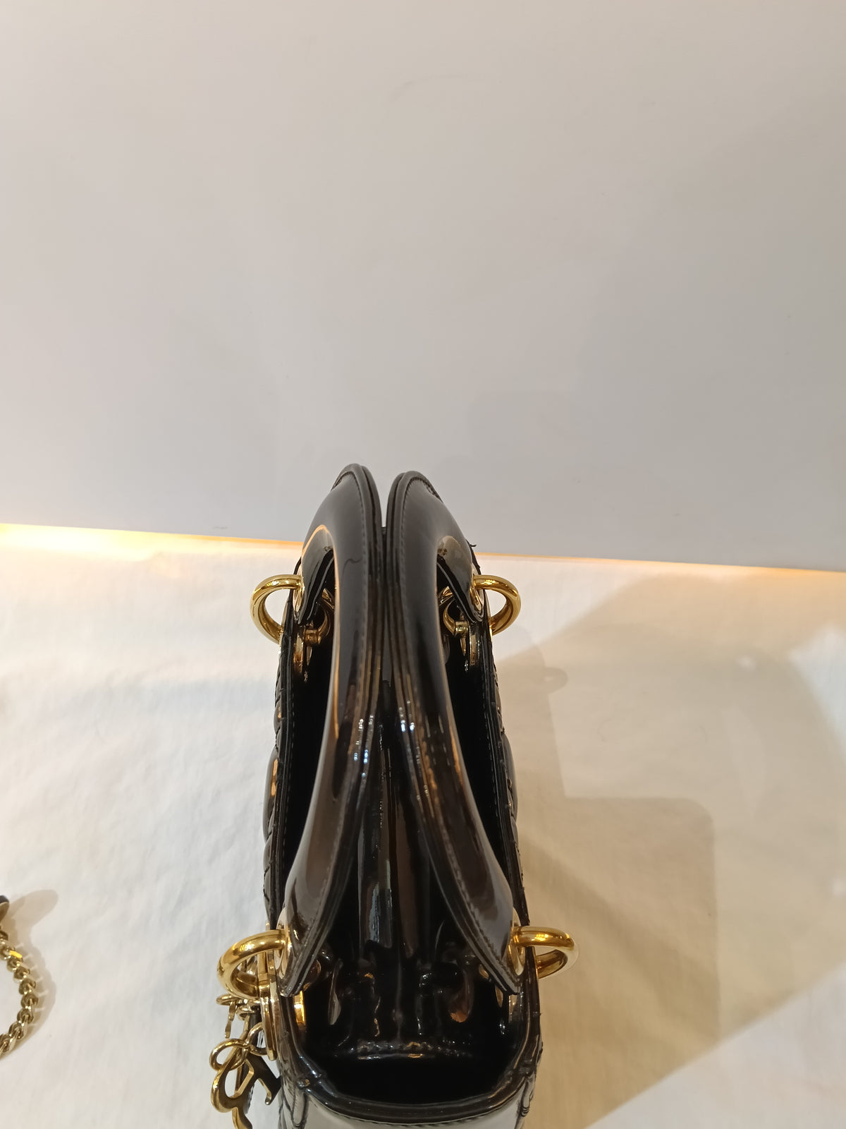Lady Dior Mini Patent Black GHW 2016