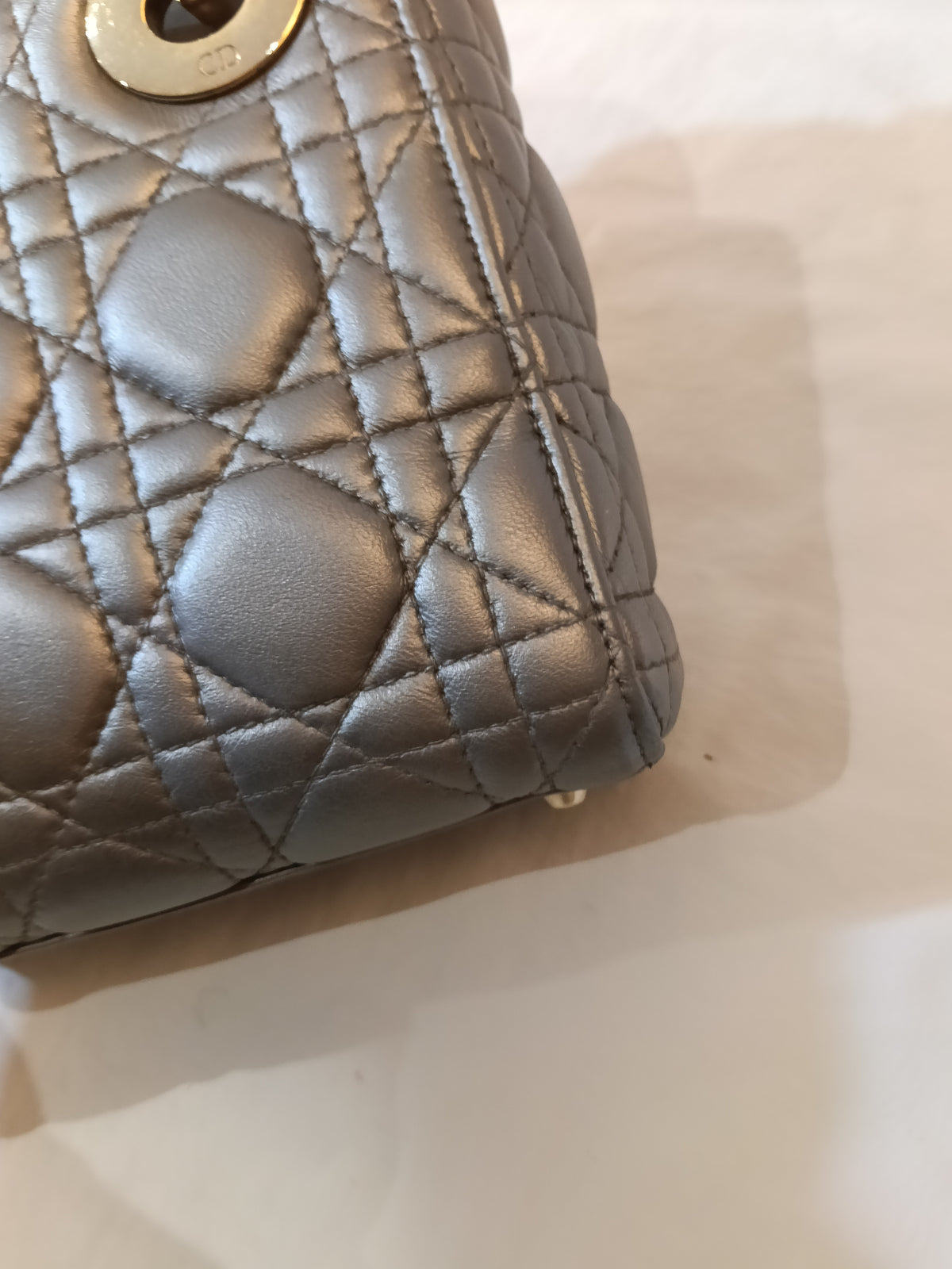 Lady Dior Mini Lamb Silver GHW 2016