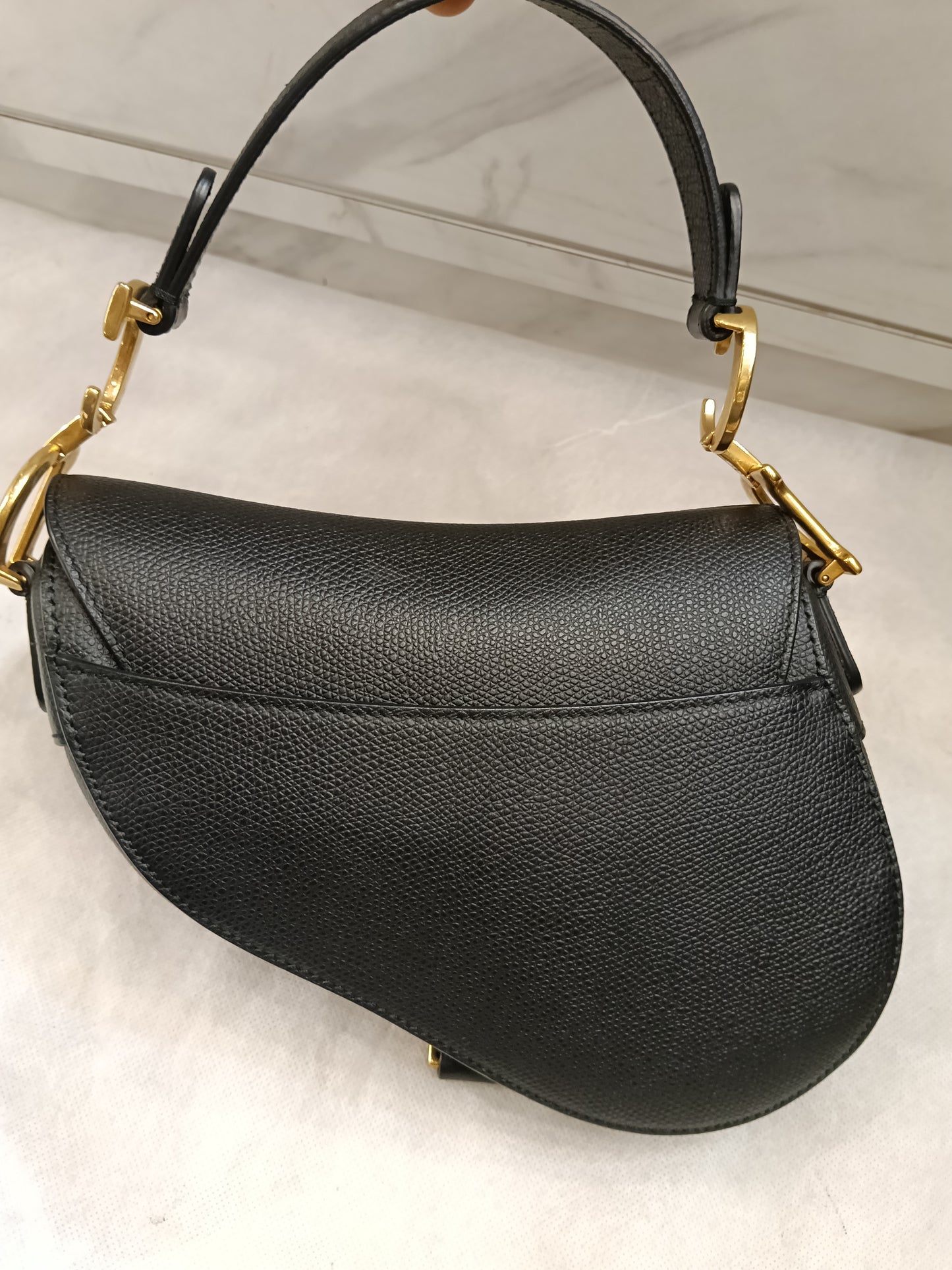Dior Saddle Mini Grained Black GHW 2019