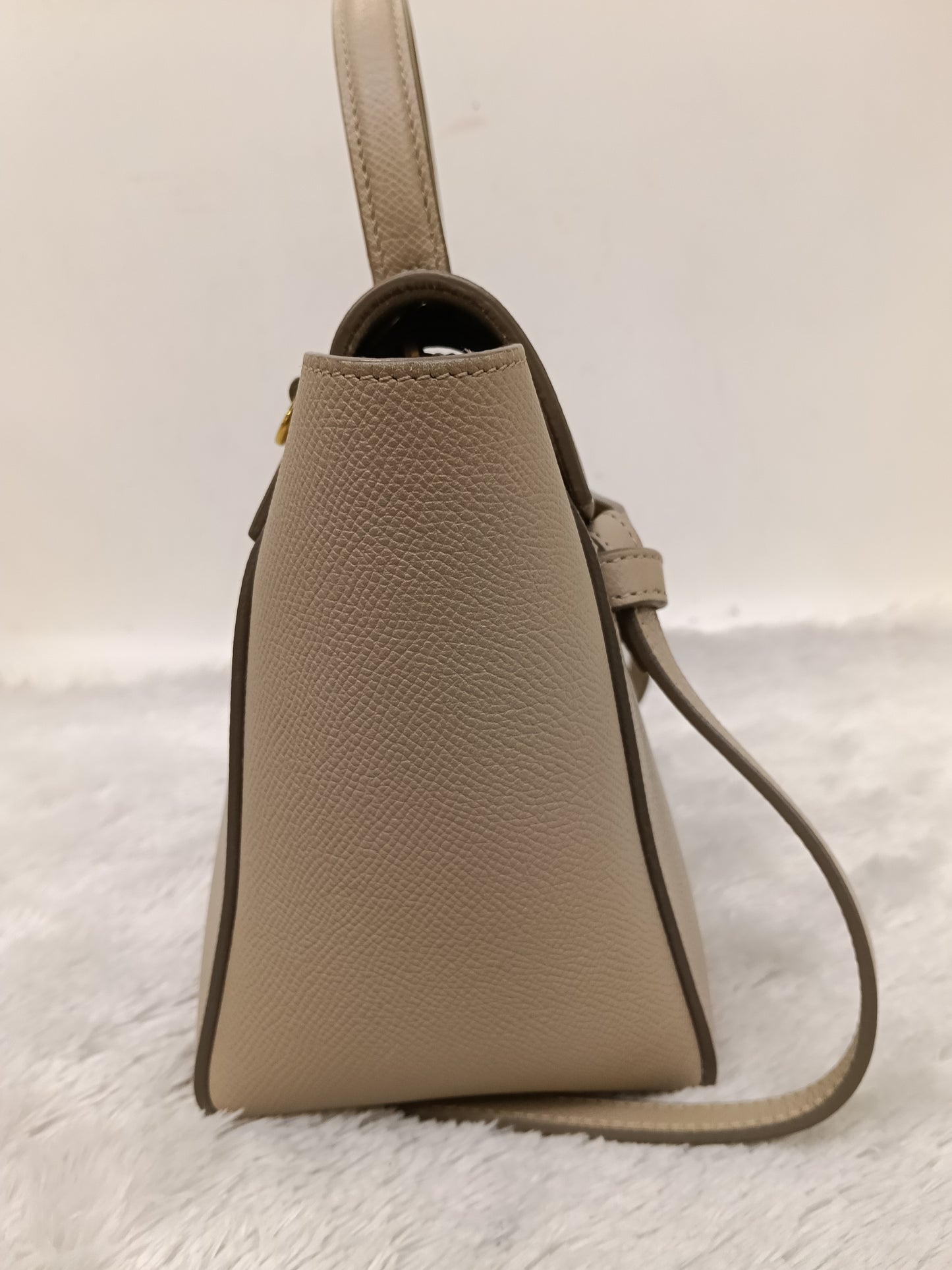 Celine Nano Belt Grained Light Taupe GHW 2018